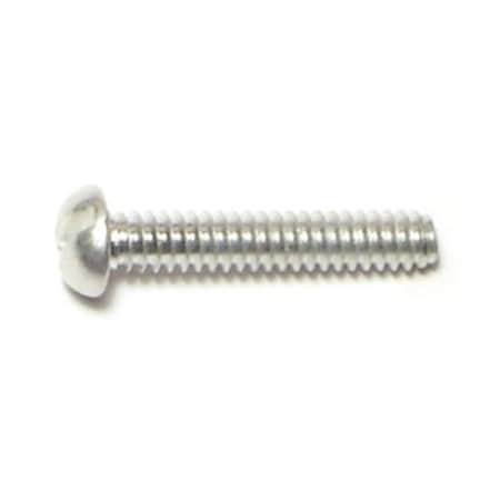 Midwest Fastener #6-32 x 3/4 in Slotted Round Machine Screw, Plain Aluminum, 40 PK 61601